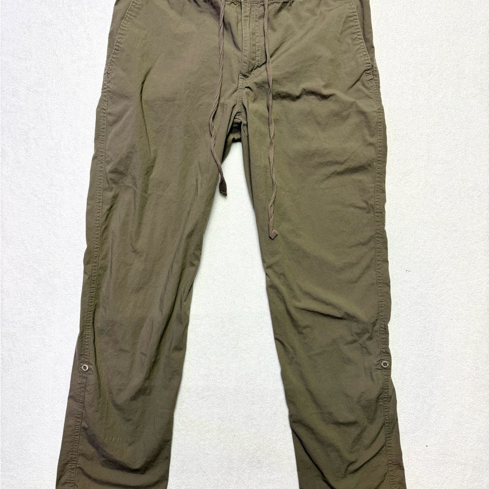 Eddie Bauer Olive Straight-Leg Drawstring Pants